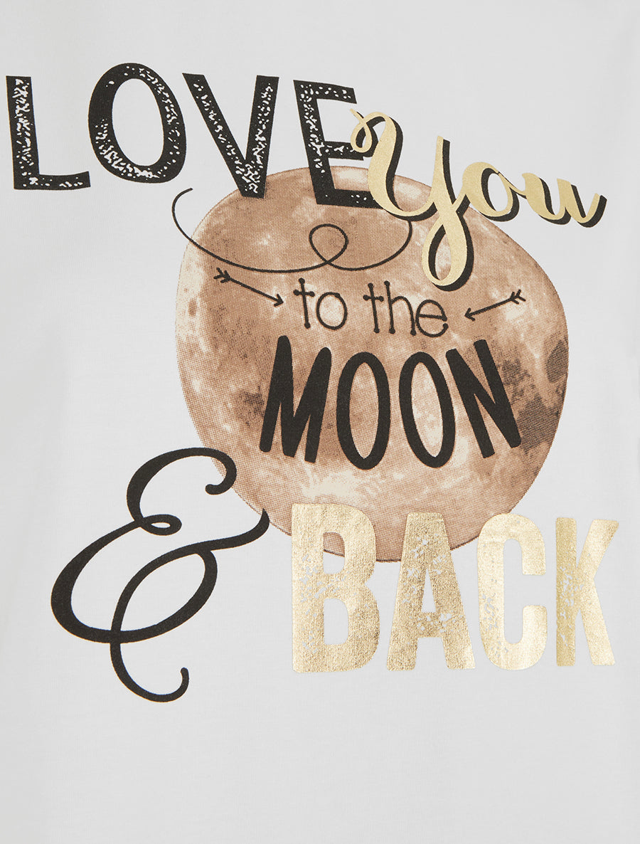 T-shirt Love you to the moon - Blanc - 3