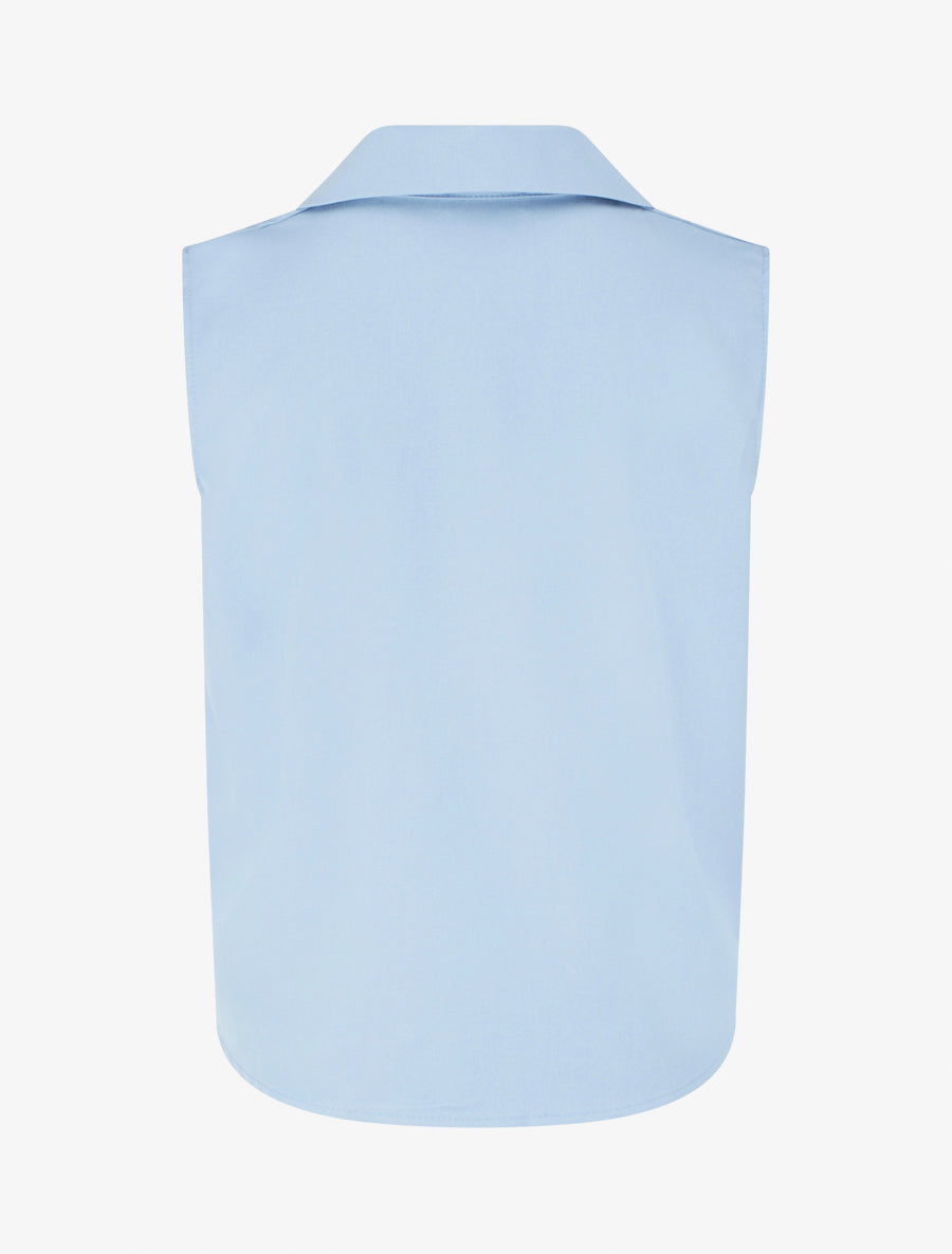Chemise sans manches effet torsadé - Bleu ciel - 2