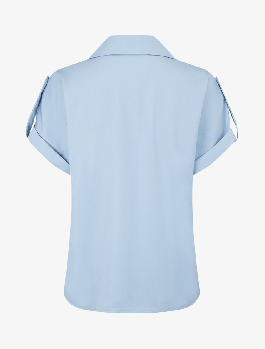 Chemise uni à poches - Bleu ciel - 2