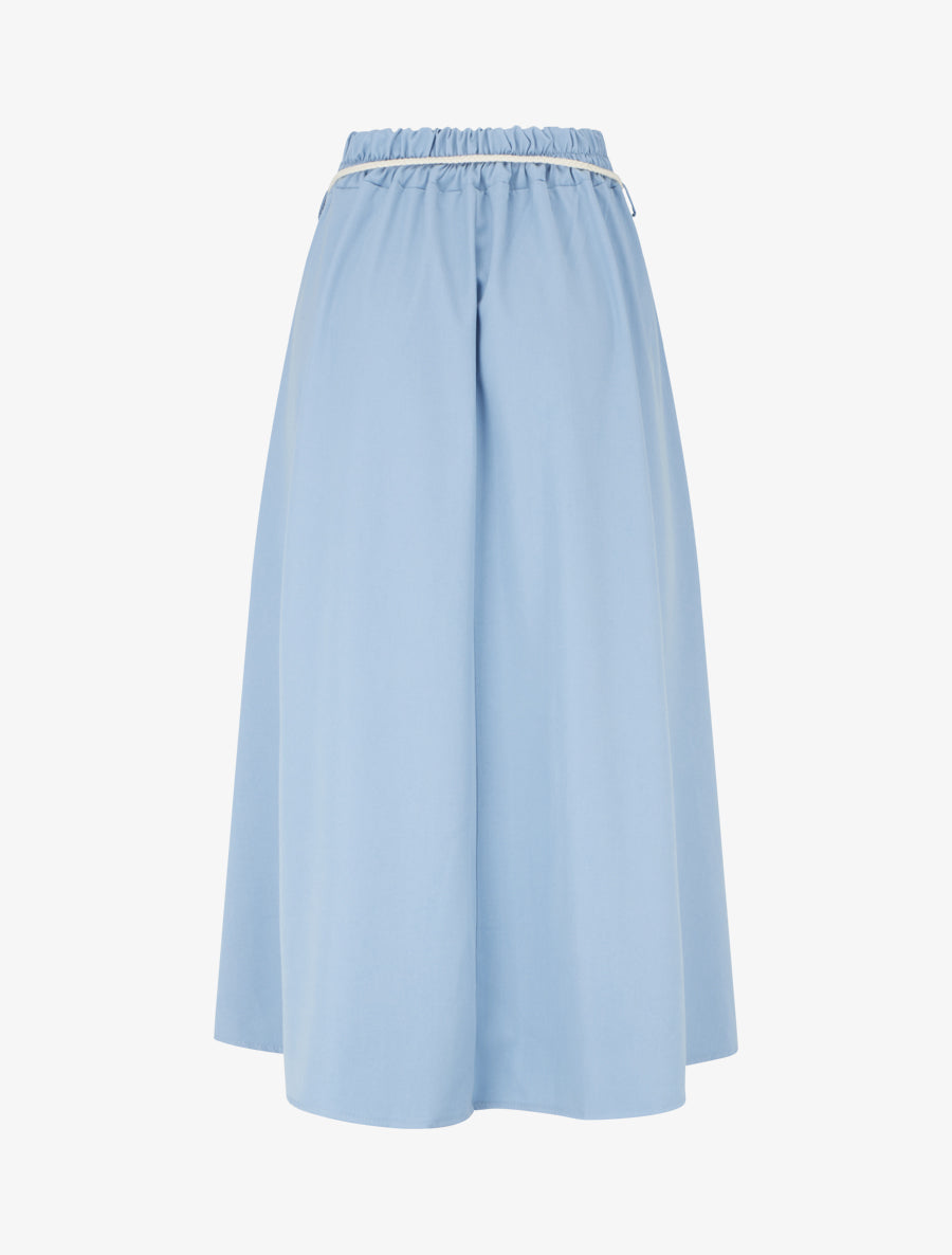 Jupe longue élastiquée à ceinture - Bleu ciel - 2