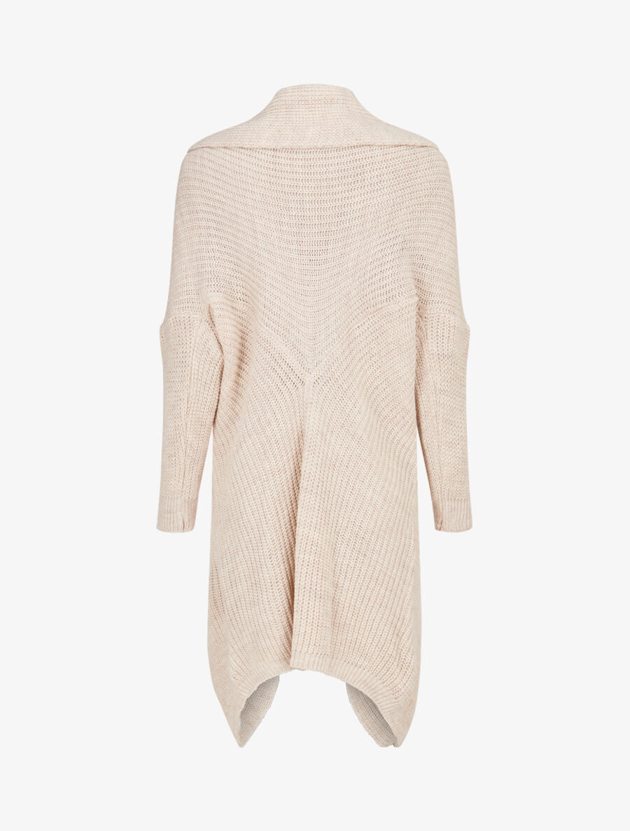Gilet oversize ouvert - Beige - 2