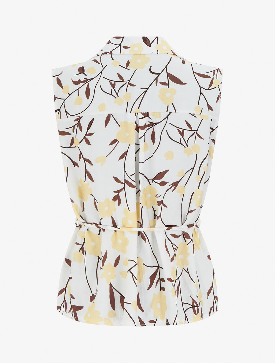 Top sans manches imprimé floral - Jaune - 2