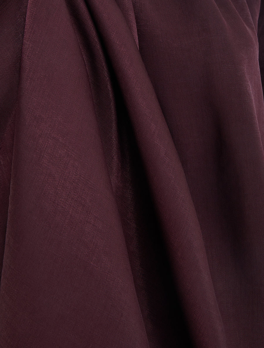 Blouse satinée à poignets élastiqués - Prune - 3