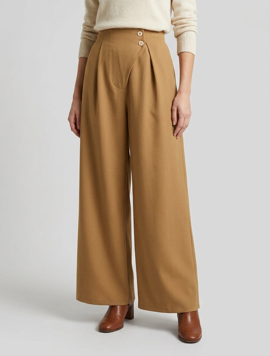 Uni Hose mit elastischem Bund - Kamel
