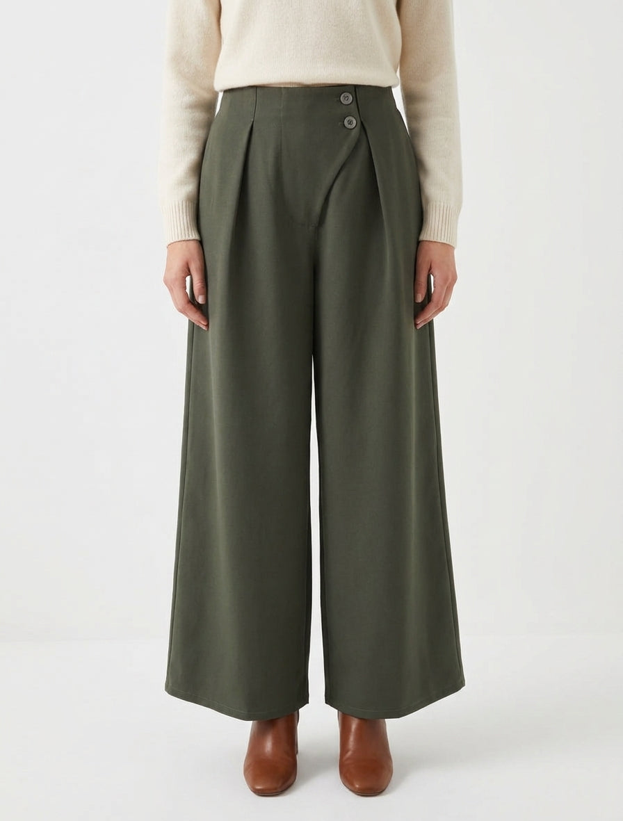 Uni Hose mit elastischem Bund - Kaki