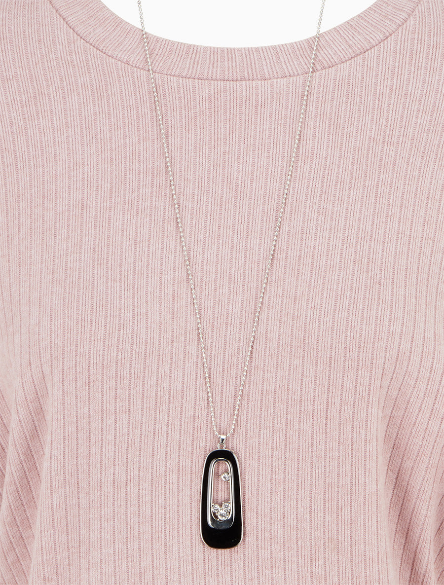 Pull côtelé à manches longues style chuave-souris - Rose - 3