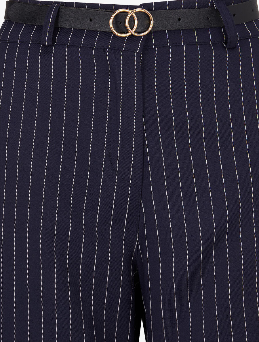 Pantalon de tailleur à fines rayures - Marine - 3