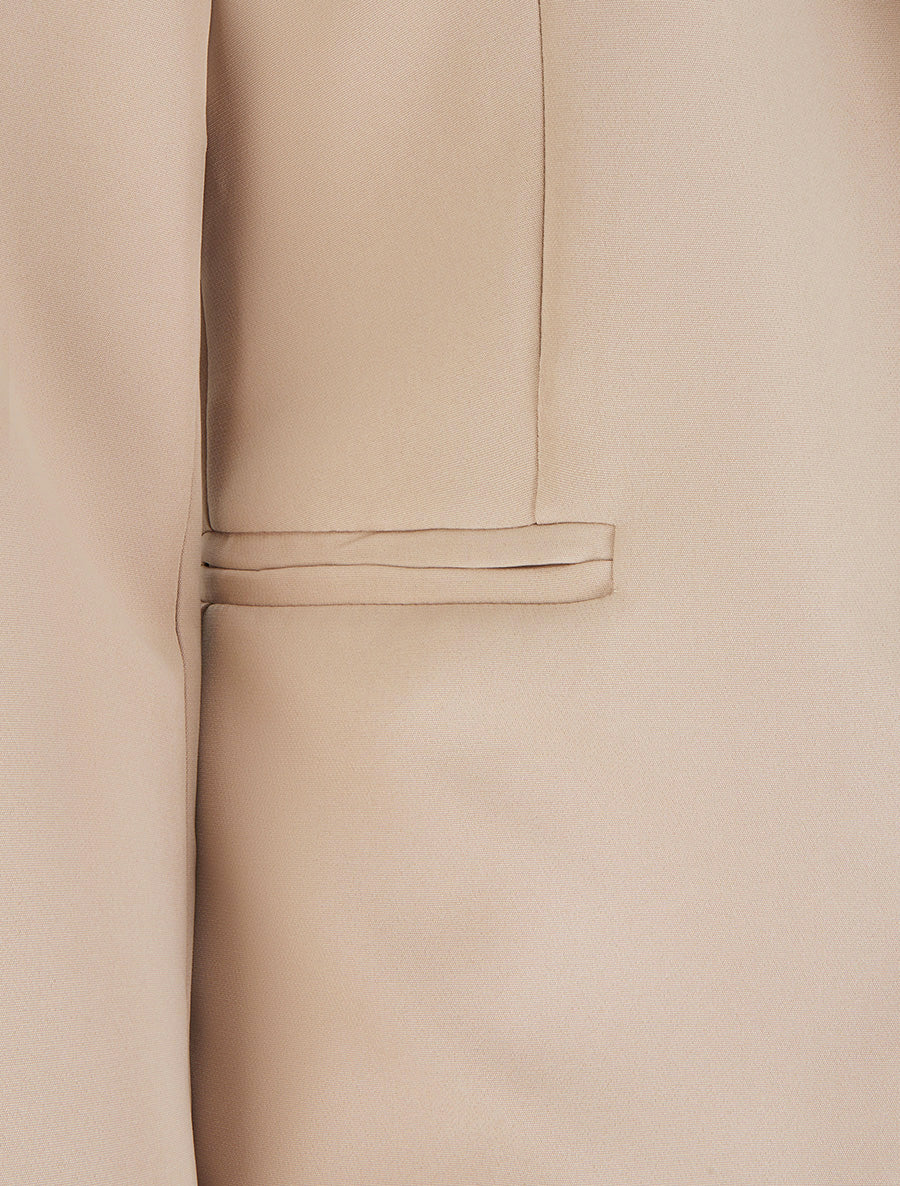 Veste ouverte à col cranté et épaulettes - Beige - 3