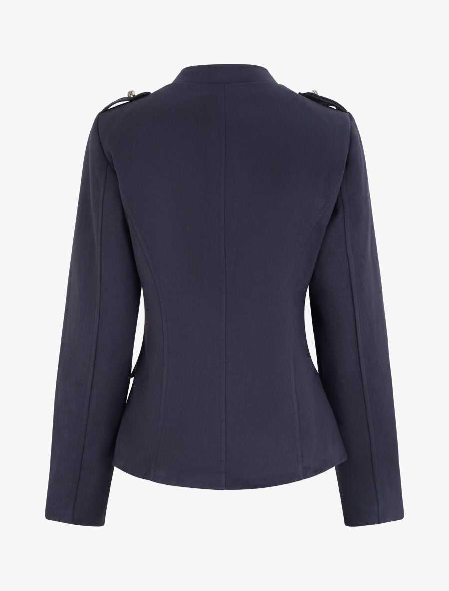 Veste en suédine style officier - Marine - 2