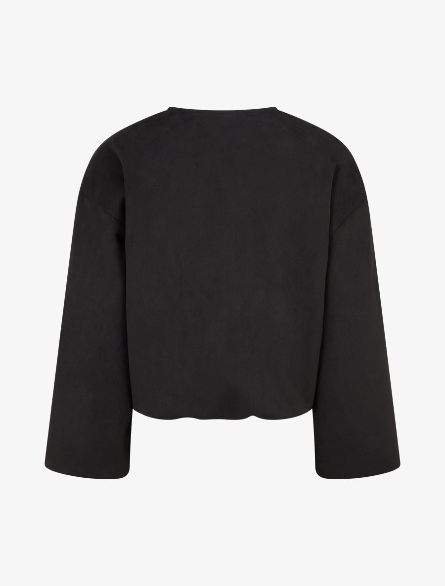 Veste en suédine style bomber coupe oversize - Noir - 2