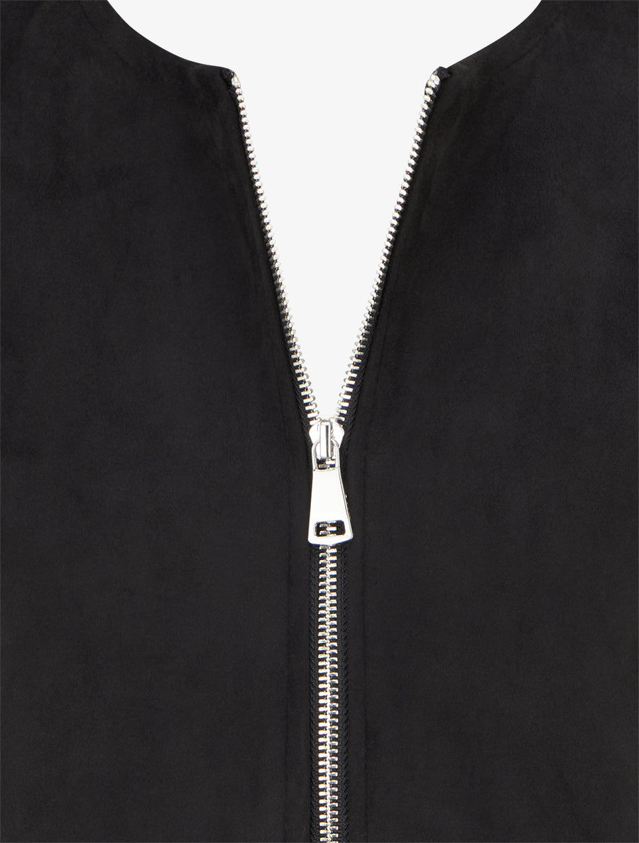 Veste en suédine style bomber coupe oversize - Noir - 3