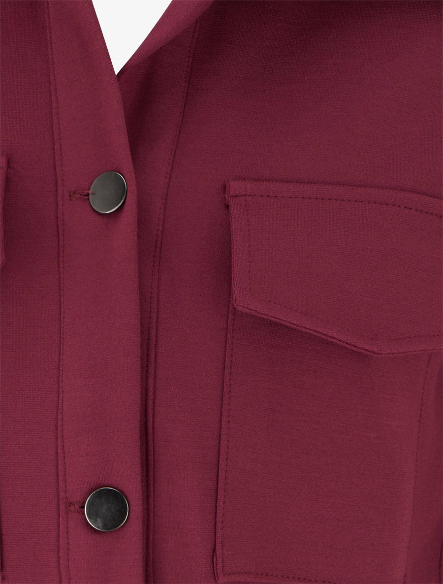 Veste unie à poignets élastiqués - Lie de vin - 3