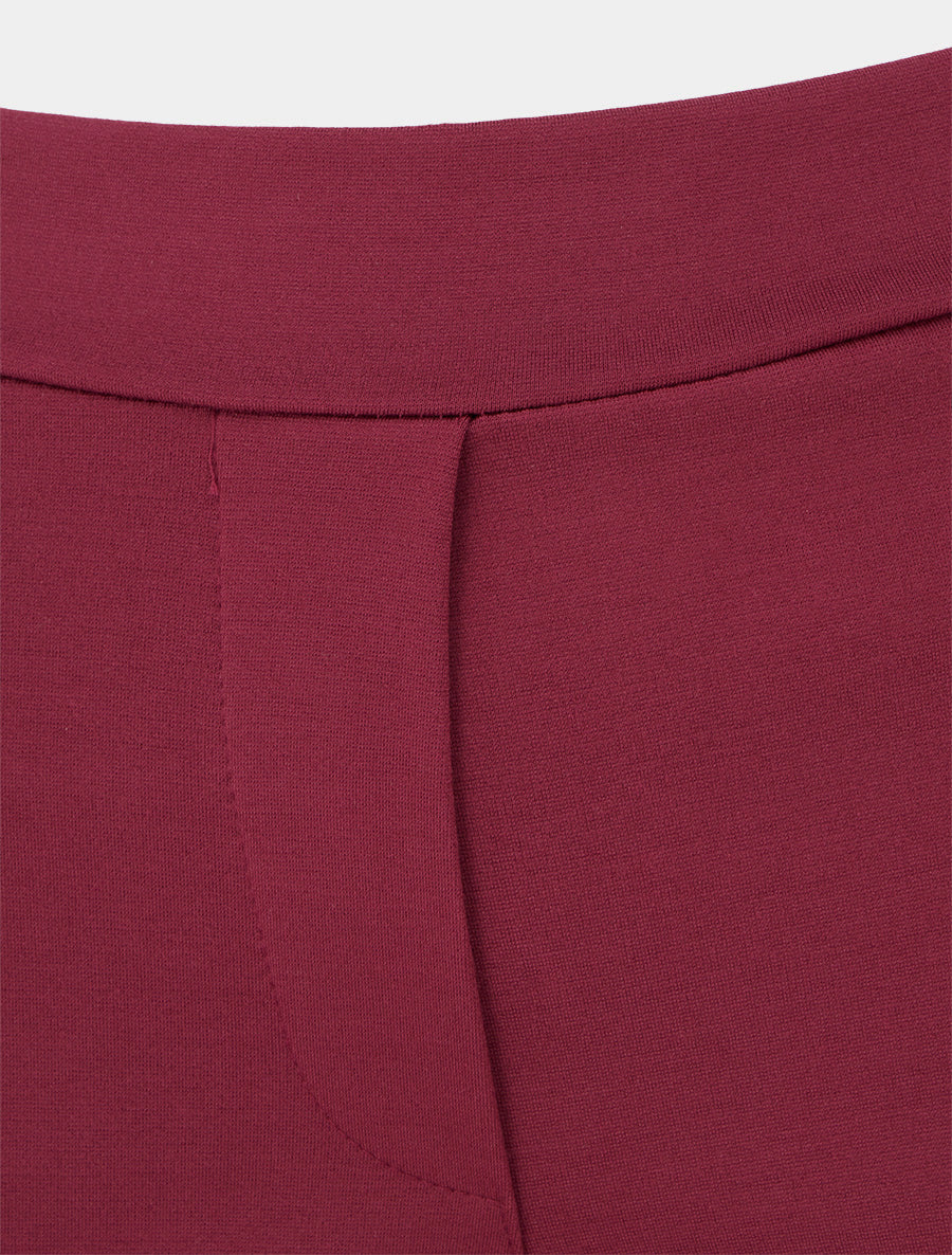 Pantalon uni coupe droite - Bordeaux - 3
