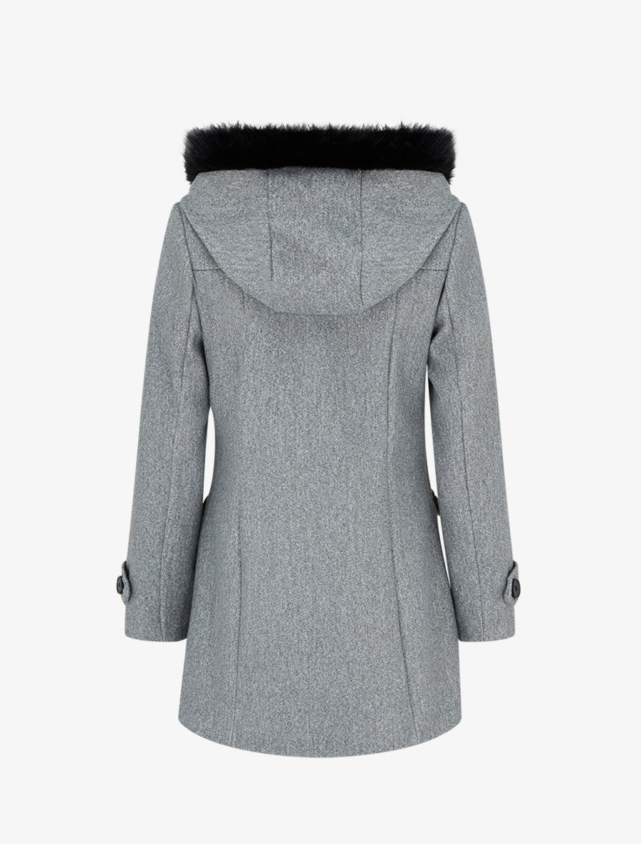 Duffle-coat uni à capuche - Gris - 2