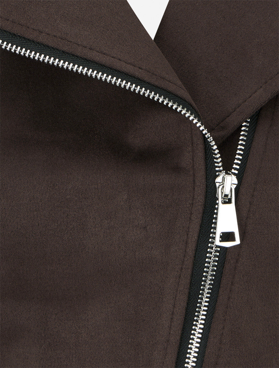 Perfecto-Jacke im Wildlederstil - Braun