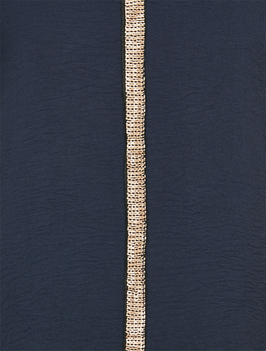 Top à liseret doré - Marine - 3