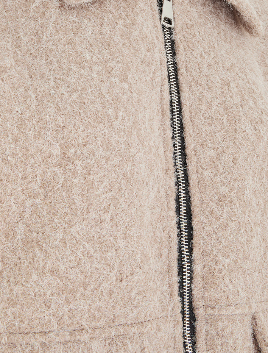 Veste coupe boule duveuteuse - Beige - 3