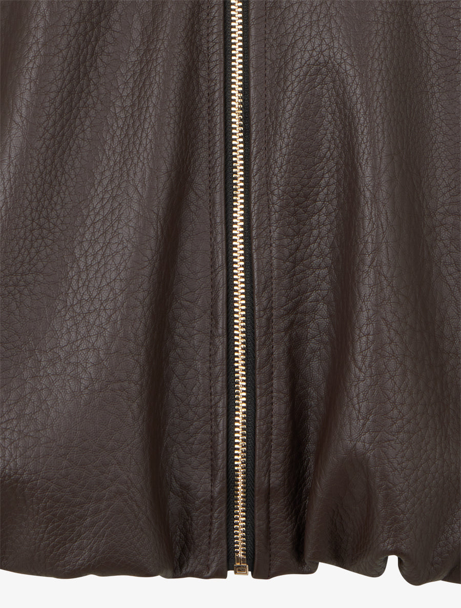 Bomber en simili coupe boule - Marron - 3