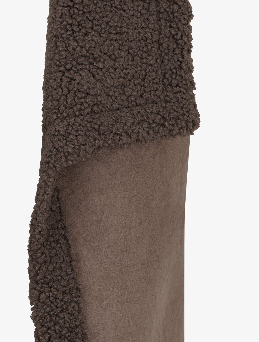 Blouson sans manches effet peau de mouton - Marron - 3
