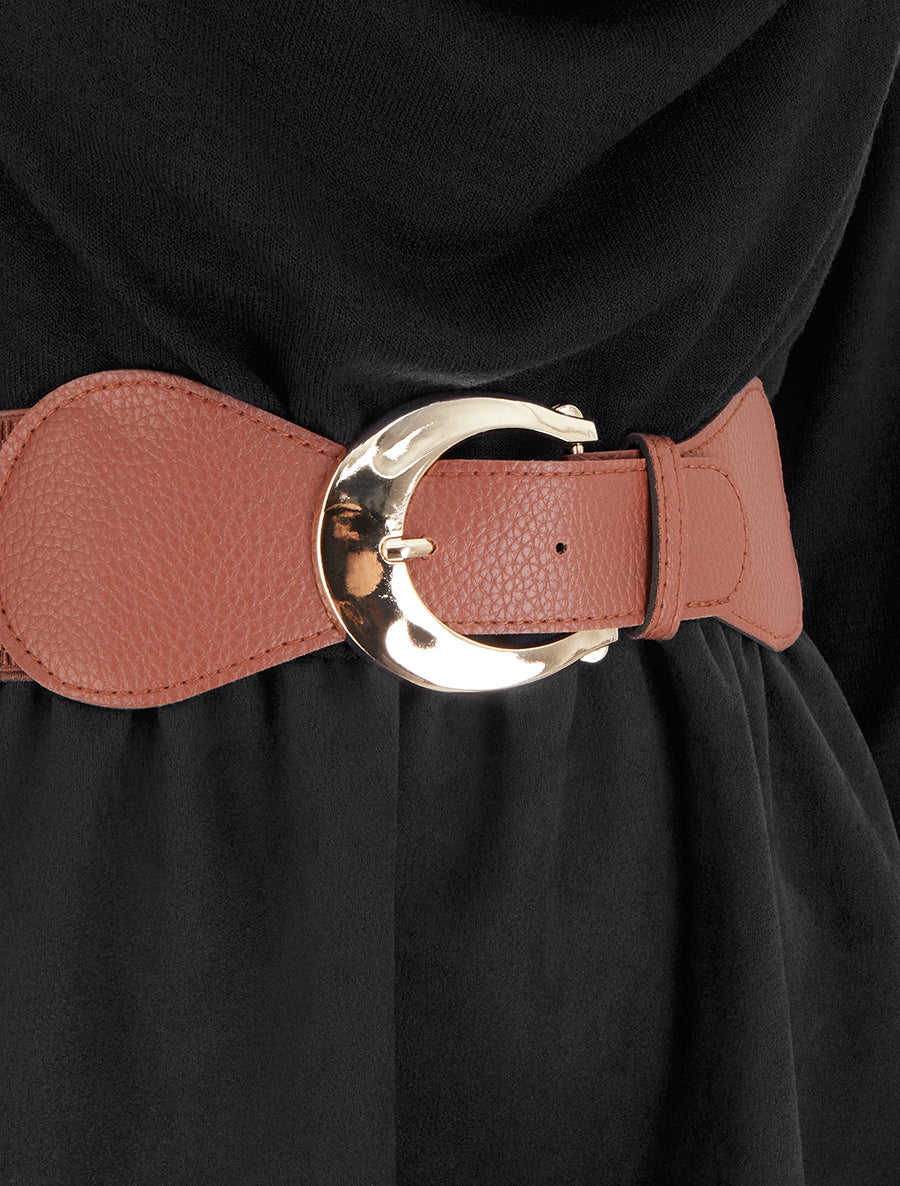 Robe bimatière à col bénitier - Noir - 3