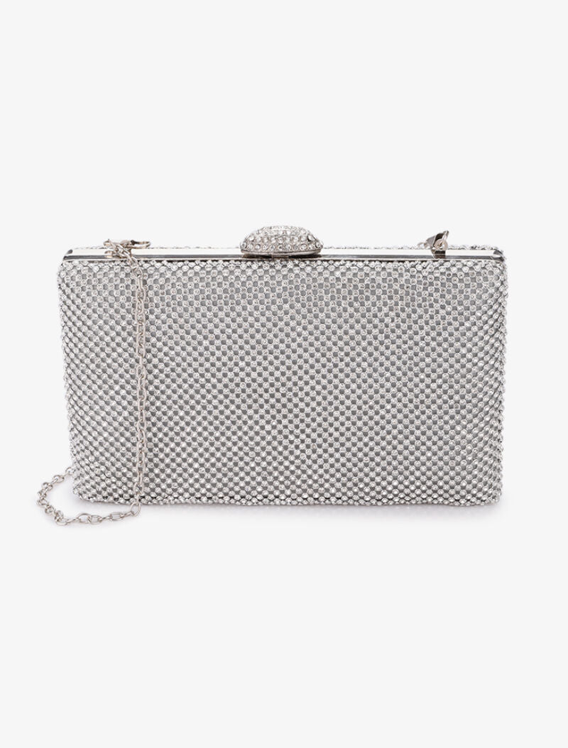 Minaudière rectangulaire à strass - Argent - 5