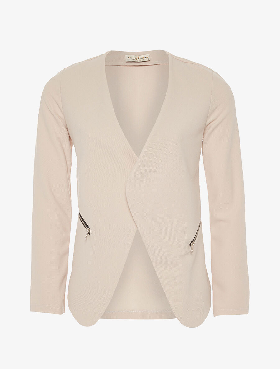 Veste ouverte asymétrique - nude - 3