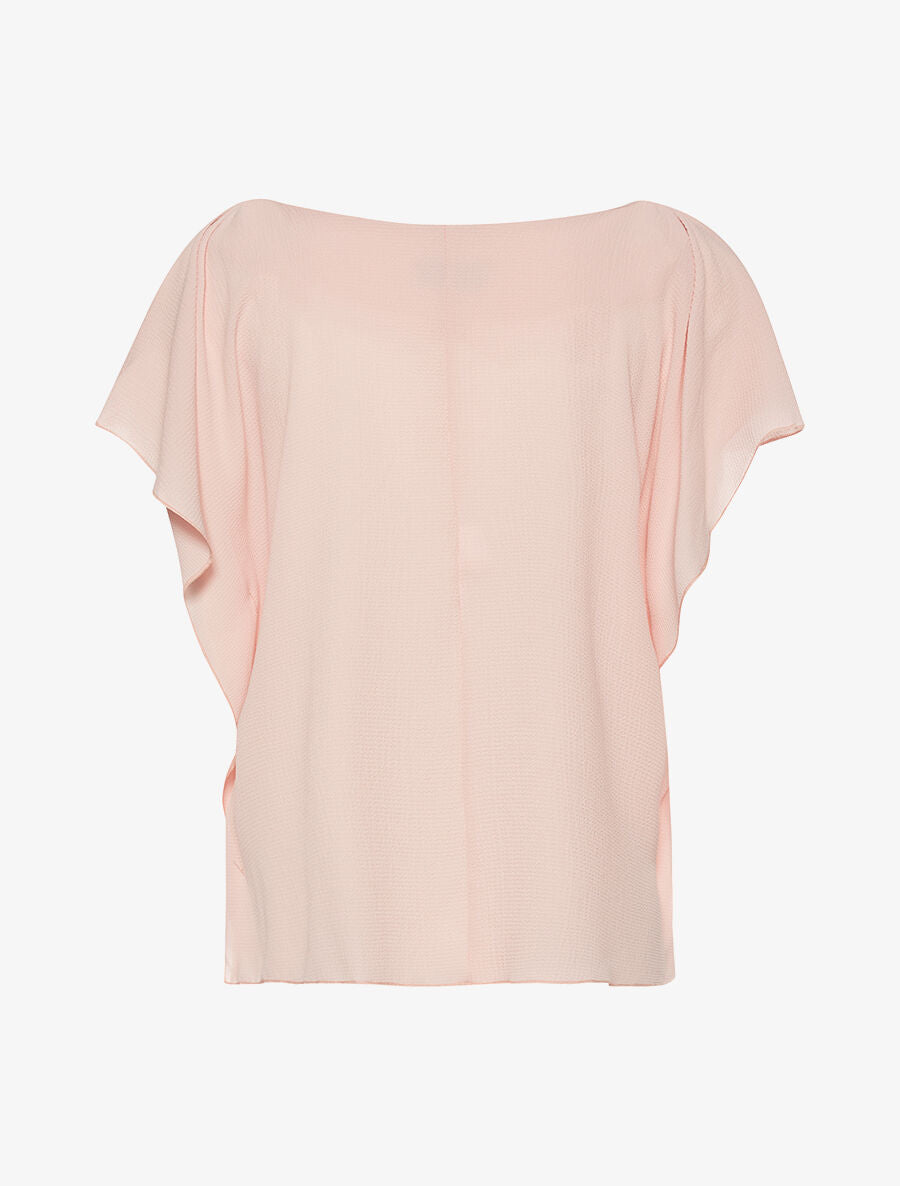 Blouse mousseline col perlé - rose - 2
