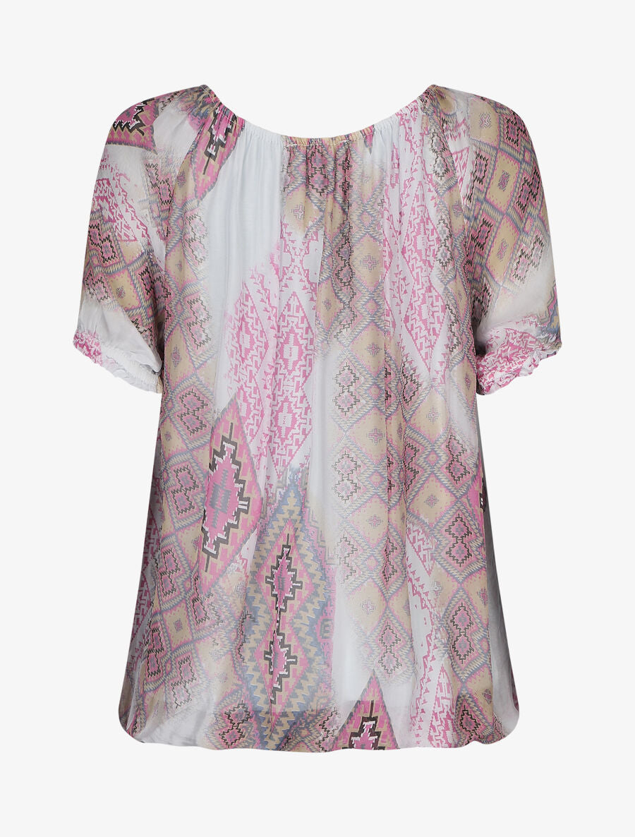 Blouse motifs persans - ciel - 2