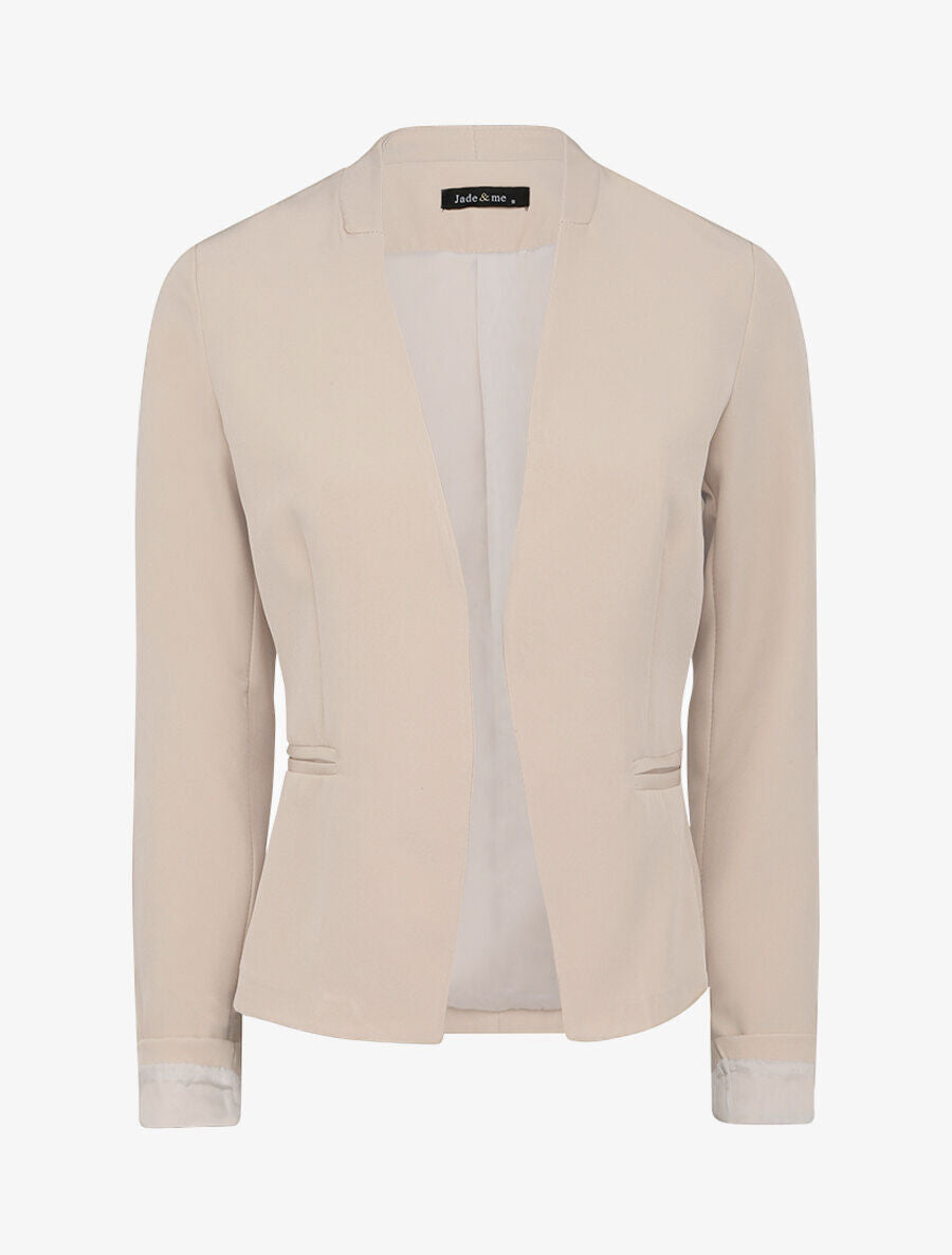 Veste unie ajustée - Beige - 1