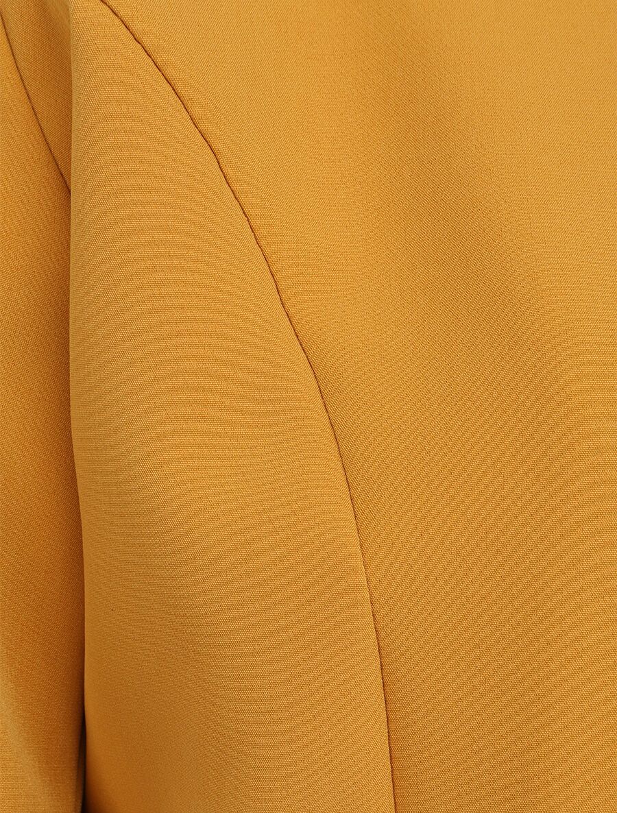 Veste droite uni manches 3/4 - Moutarde - 3
