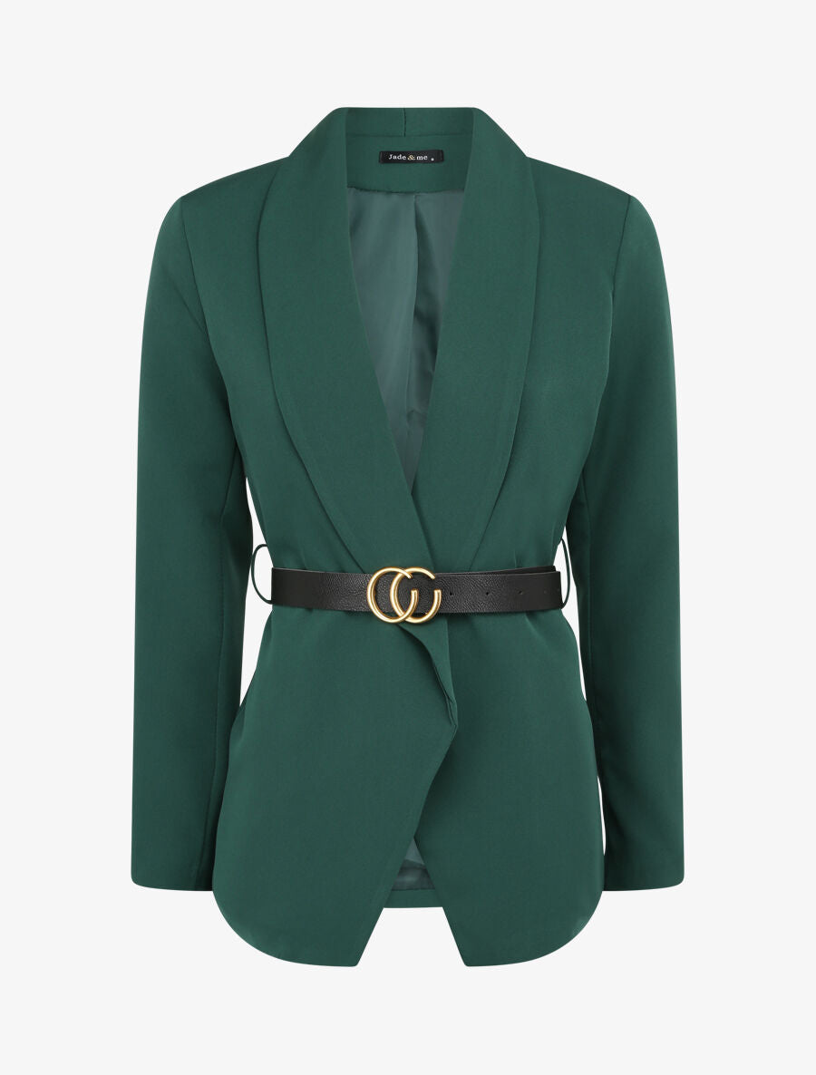 Blazer droit uni - Vert émeraude - 1