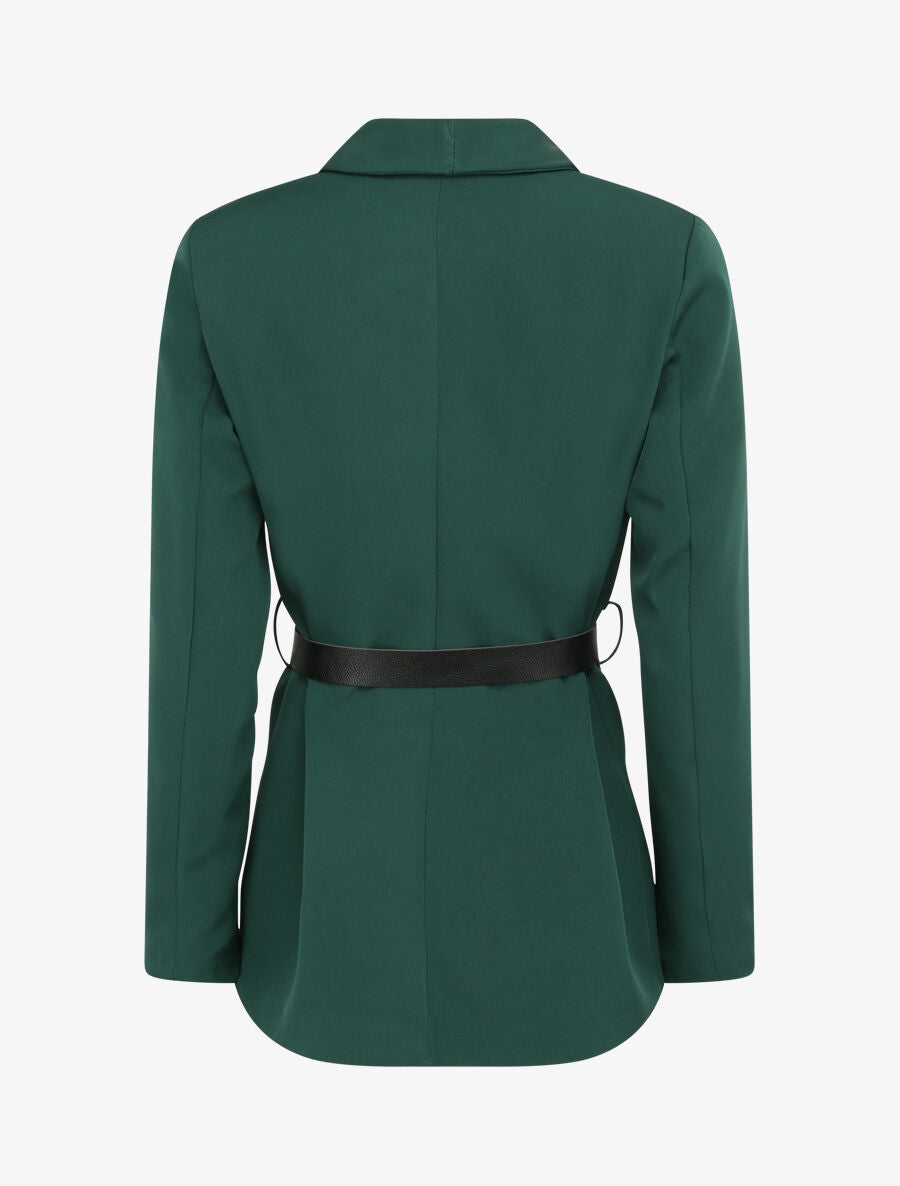 Blazer droit uni - Vert émeraude - 2