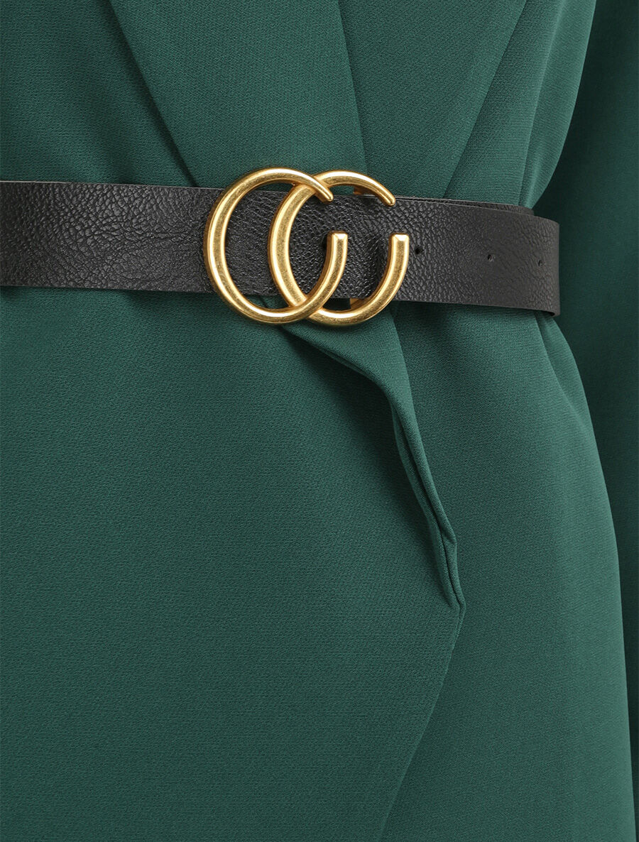 Blazer droit uni - Vert émeraude - 3