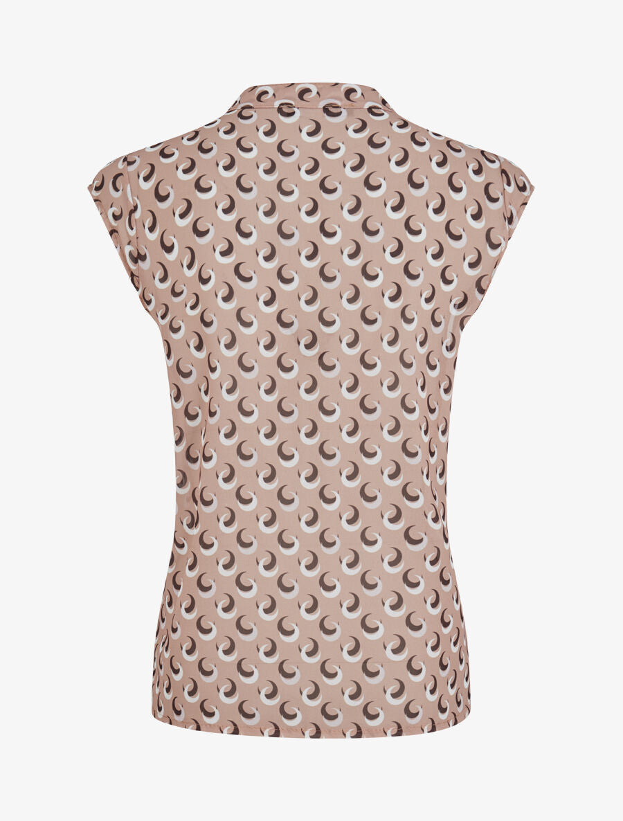Top droit sans manches à imprimé demi lune - Taupe - 2