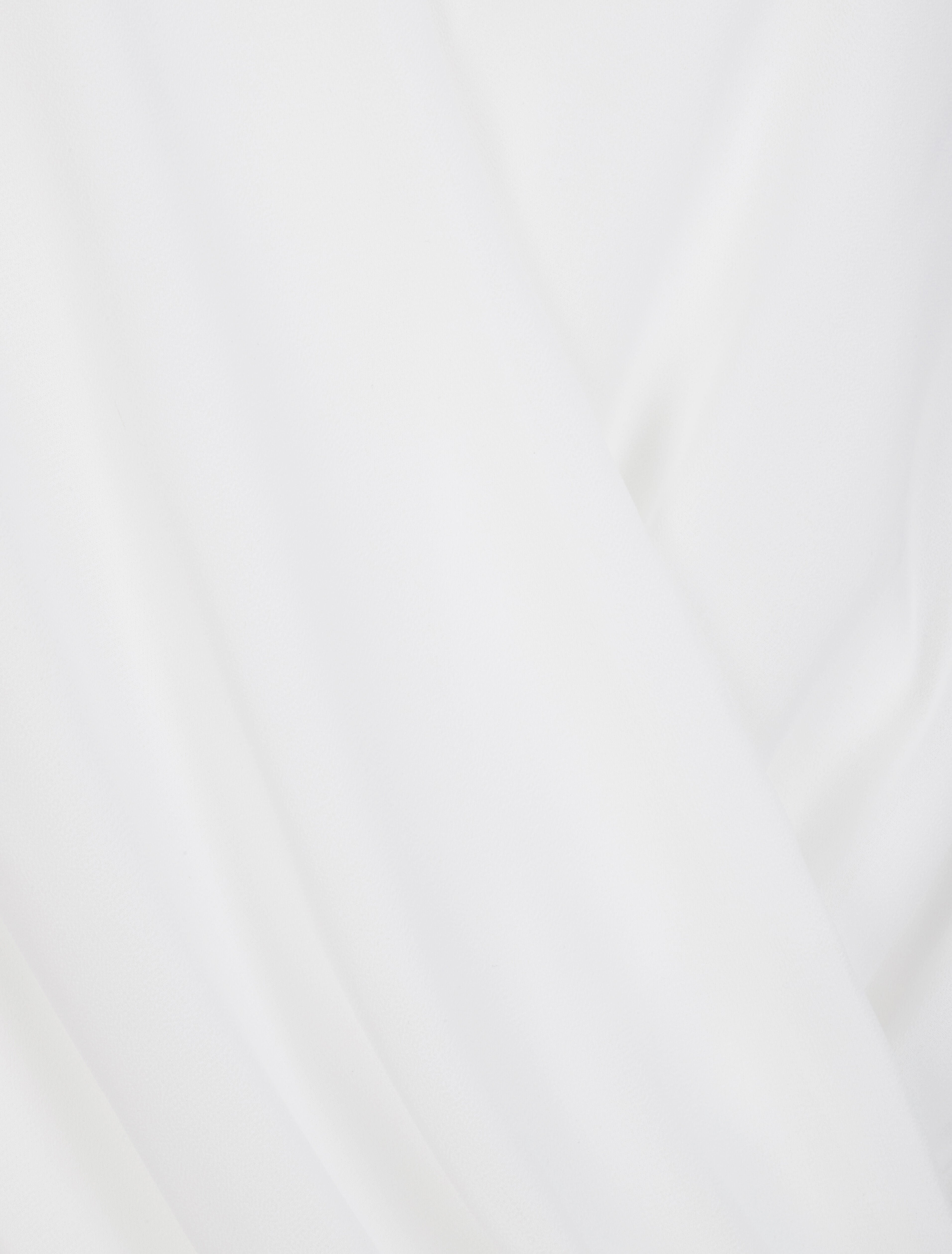 Blouse droite unie drapée - Blanc - 3