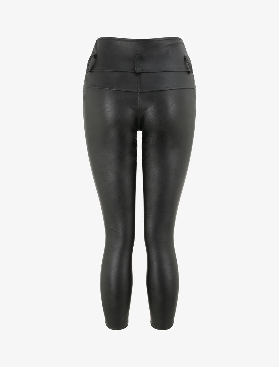 Pantalon simili uni - Noir - 2