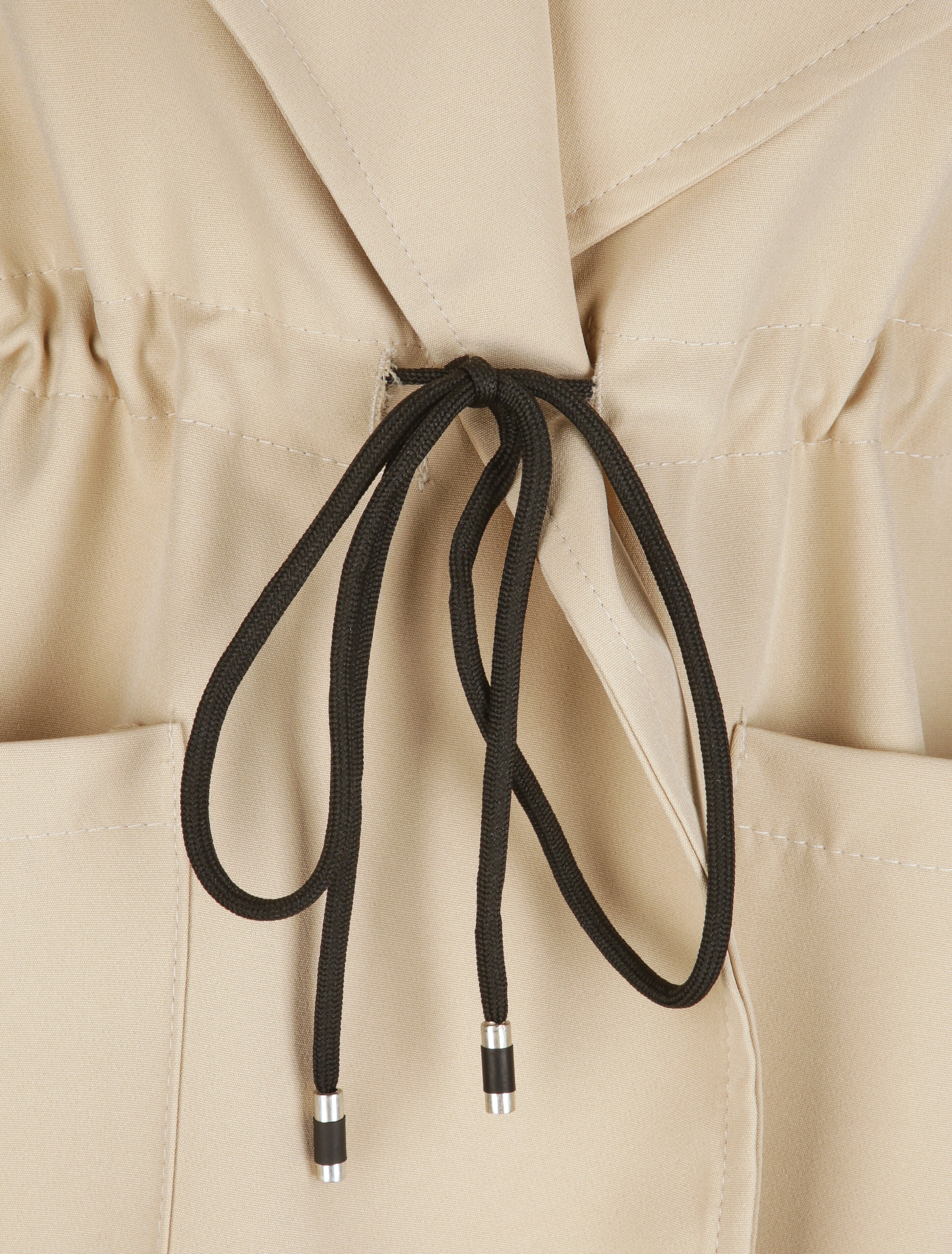 Veste droite unie à col cranté - Beige - 3