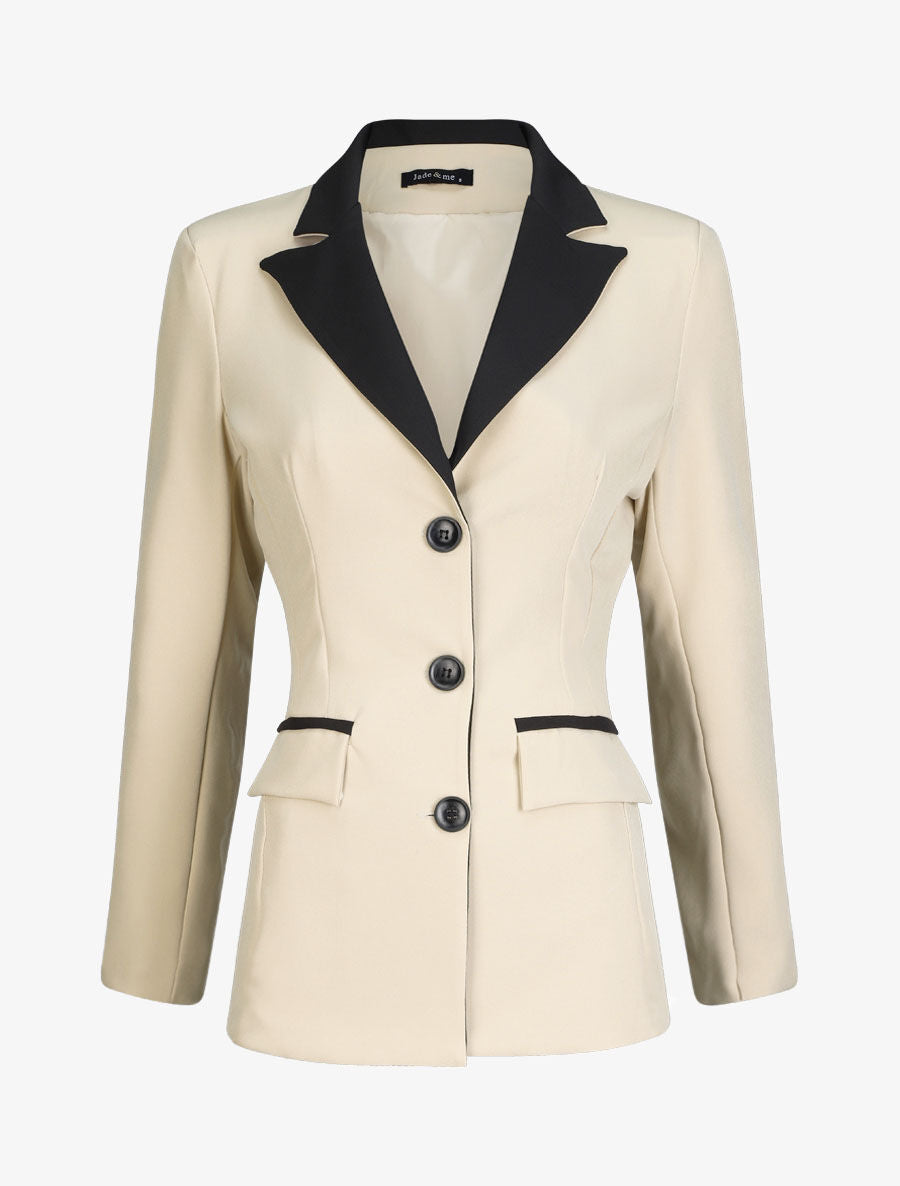 Blazer oversize bi-couleur - Beige - 4