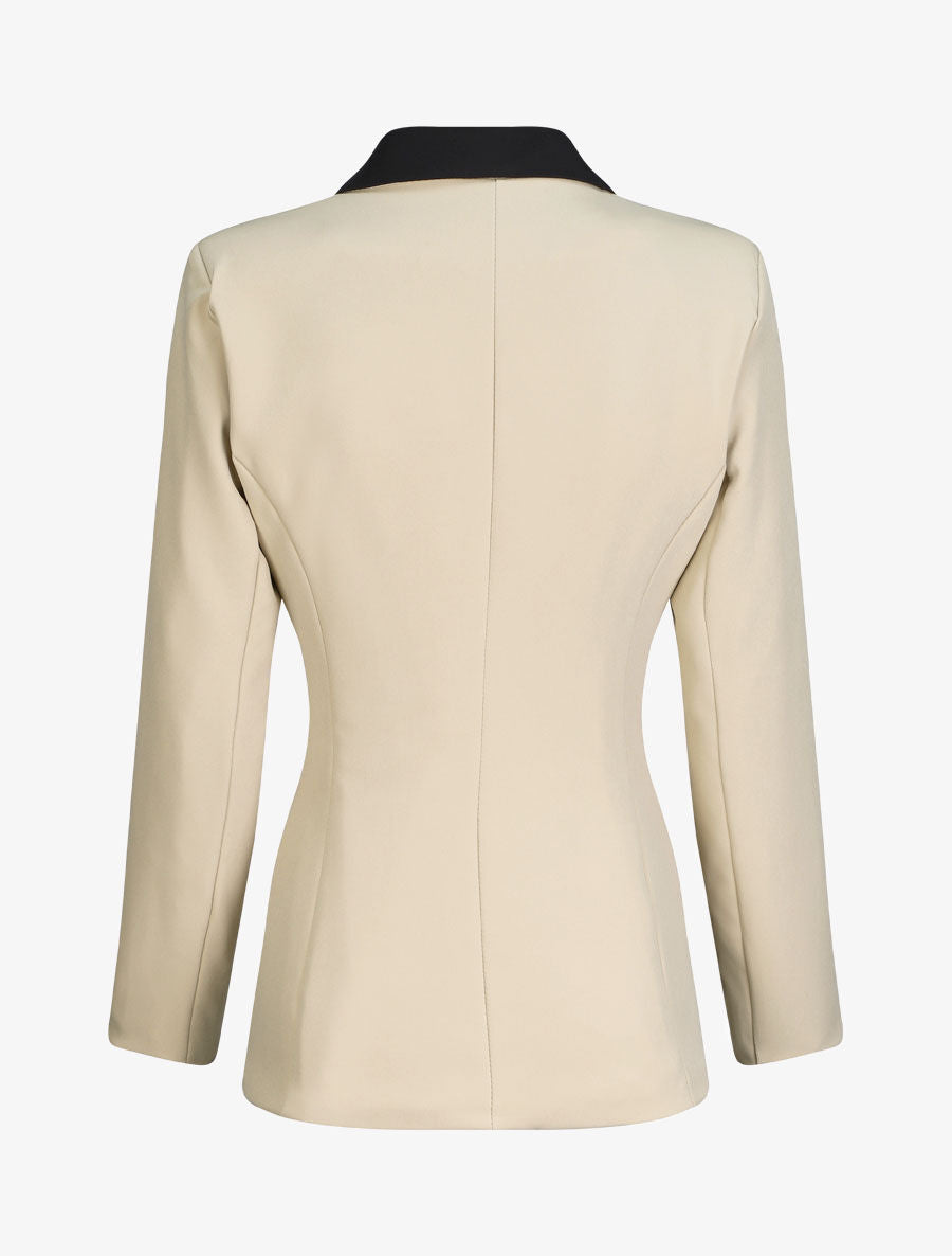 Blazer oversize bi-couleur - Beige - 2