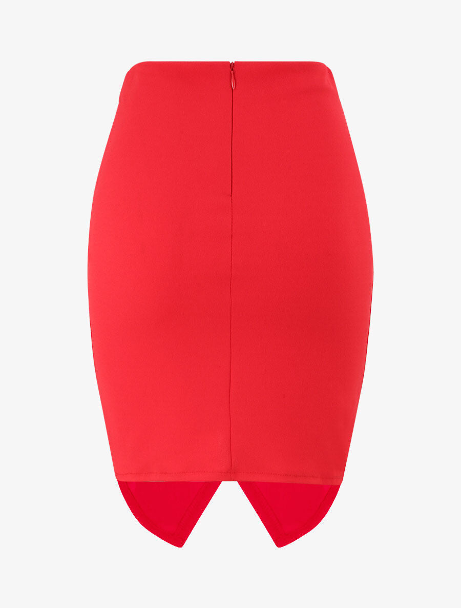 Mini jupe portefeuille - Rouge - 2