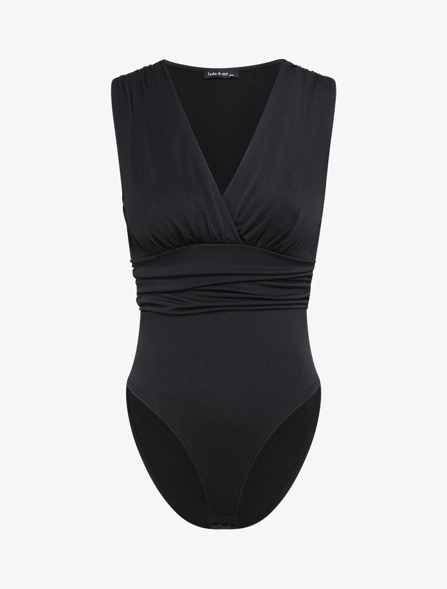 Body ajusté et drapé - Noir - 1