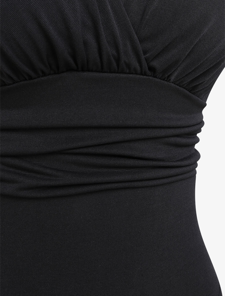 Body ajusté et drapé - Noir - 3