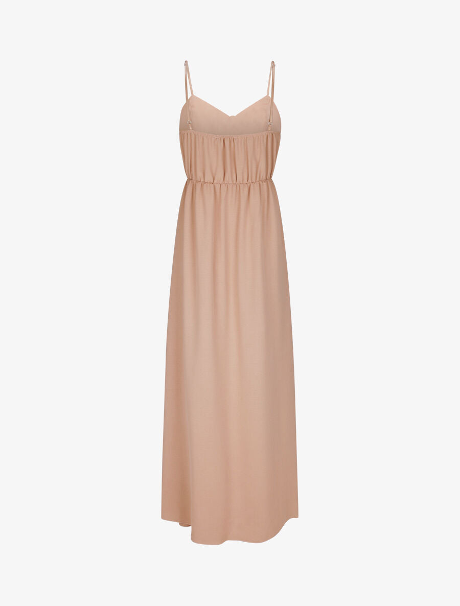 Robe longue à boutons stylisés - Camel - 2