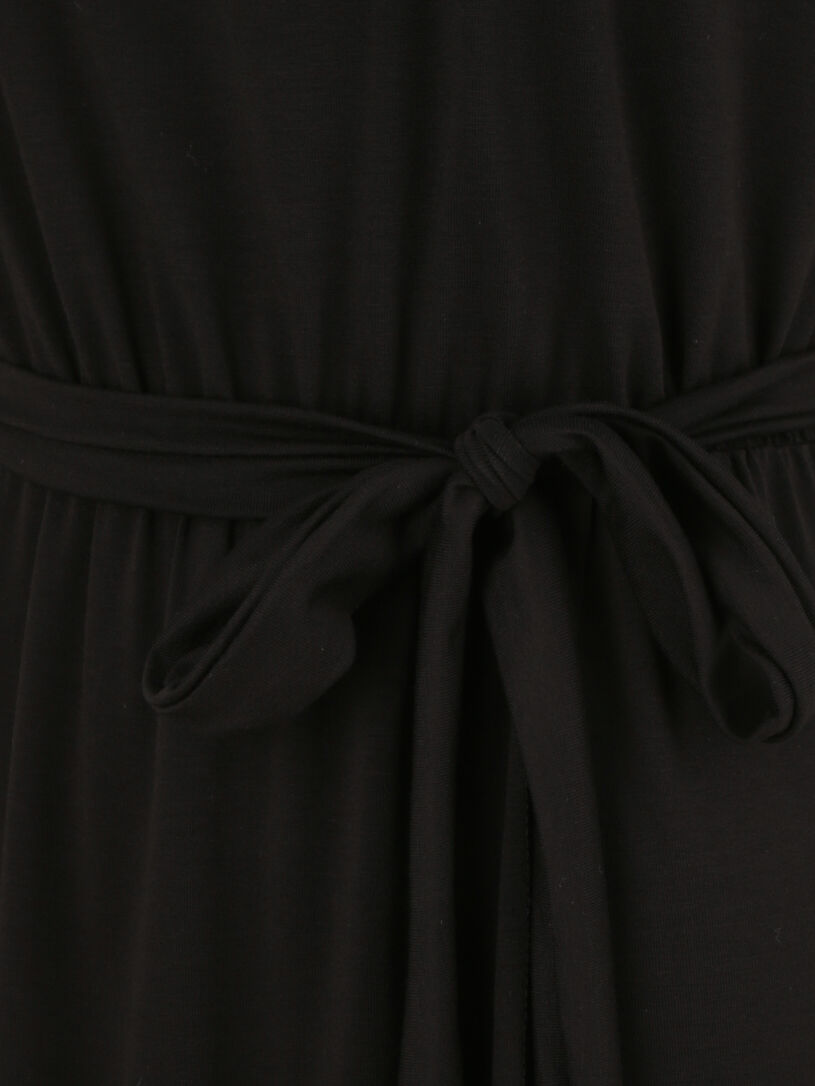 Robe mi-longue cintrée style portefeuille - Noir - 3