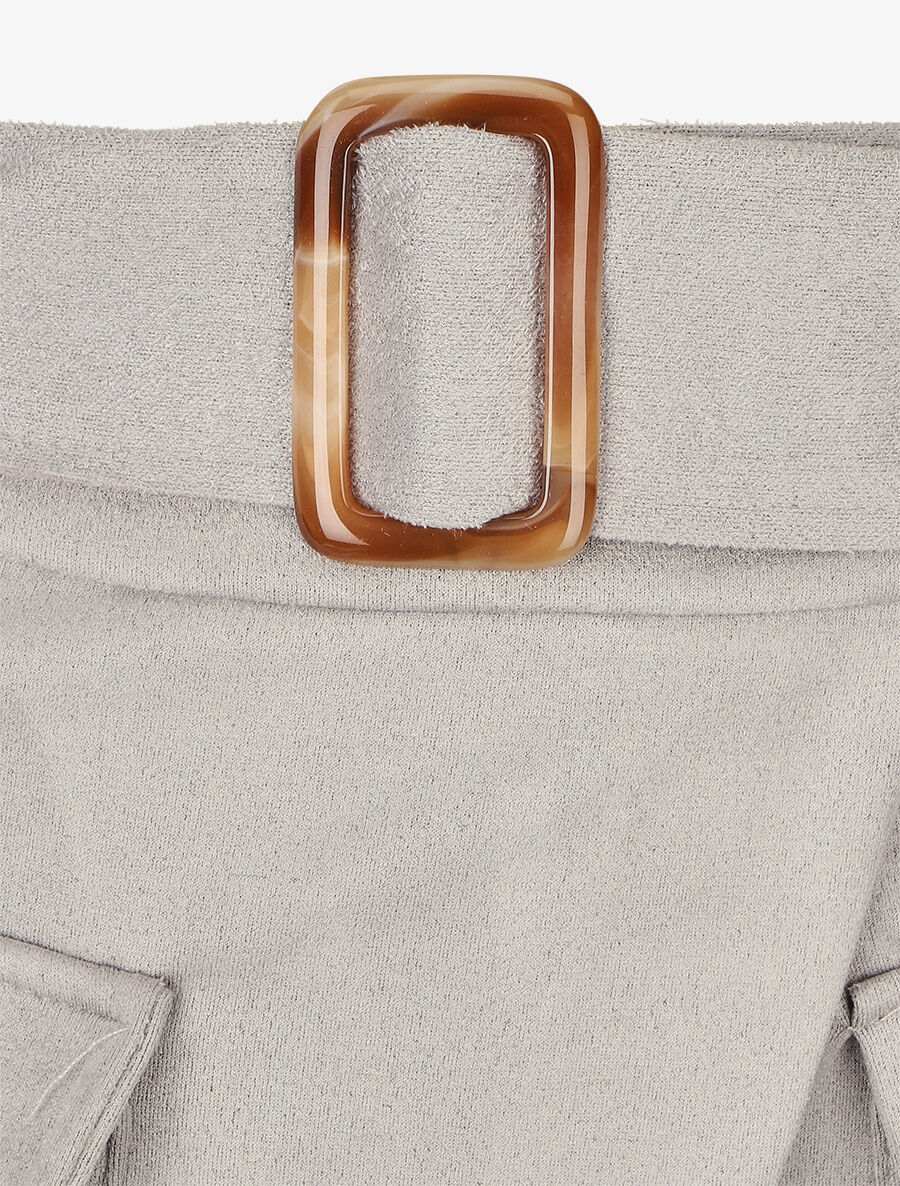 Jupe short en suédine - Gris clair - 3