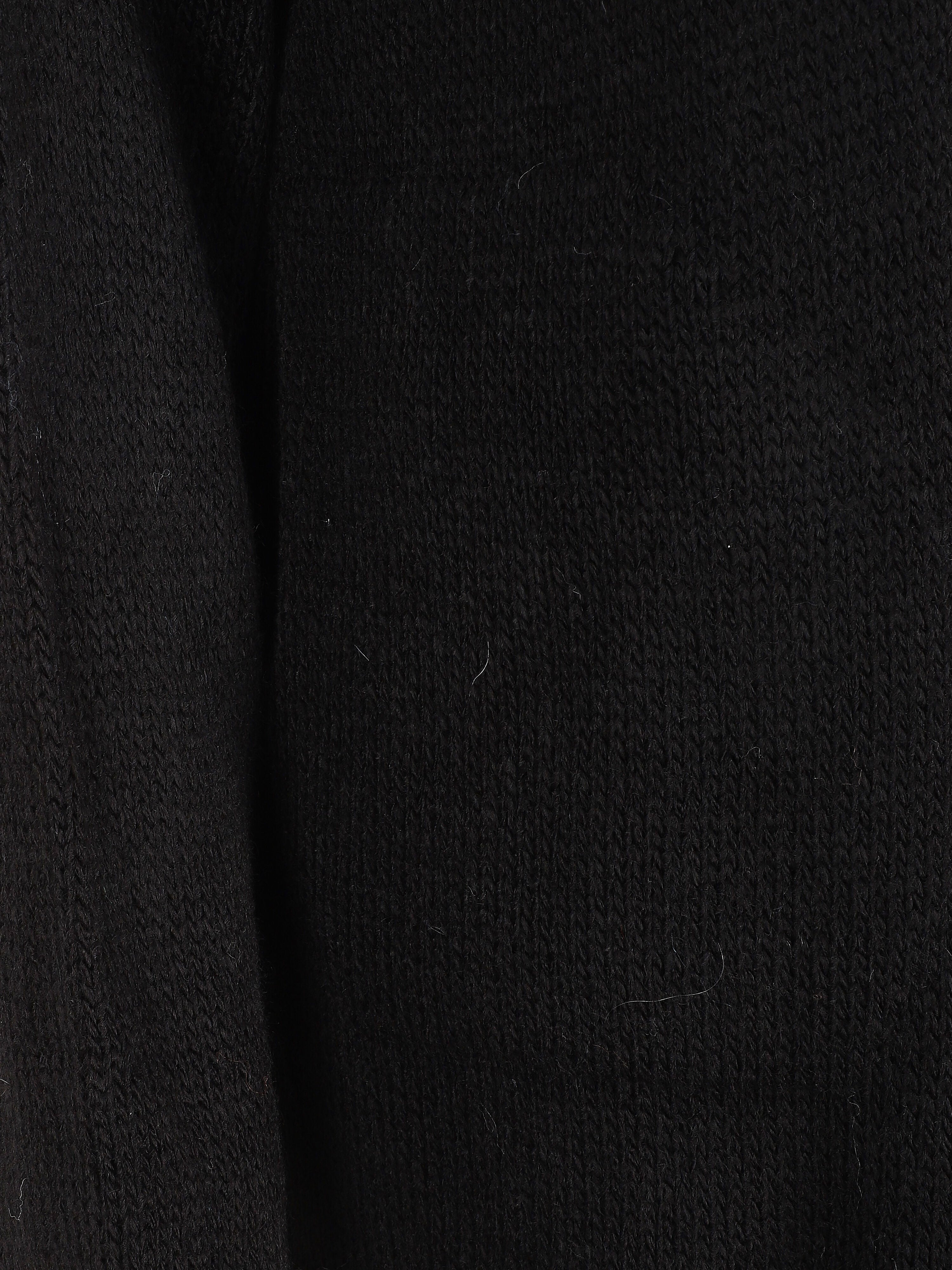 Gilet mi-long ouvert en maille - Noir - 3