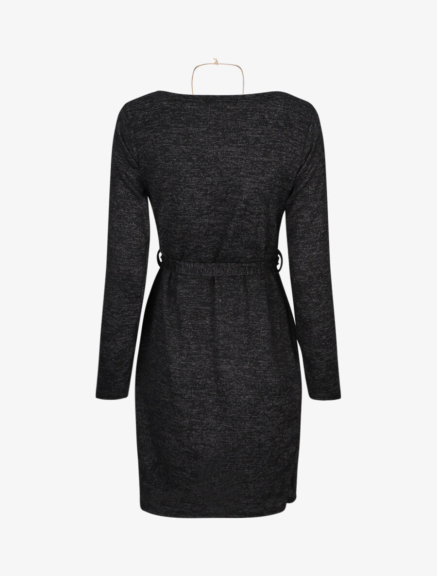 Robe pull style portefeuille - Noir - 2