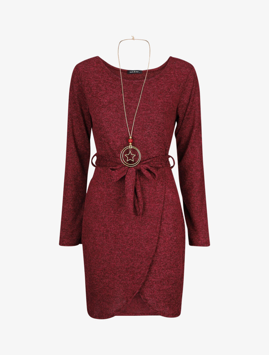 Robe pull style portefeuille - Bordeaux - 1