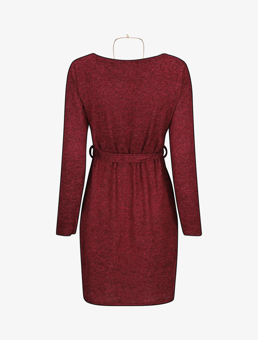 Robe pull style portefeuille - Bordeaux - 2