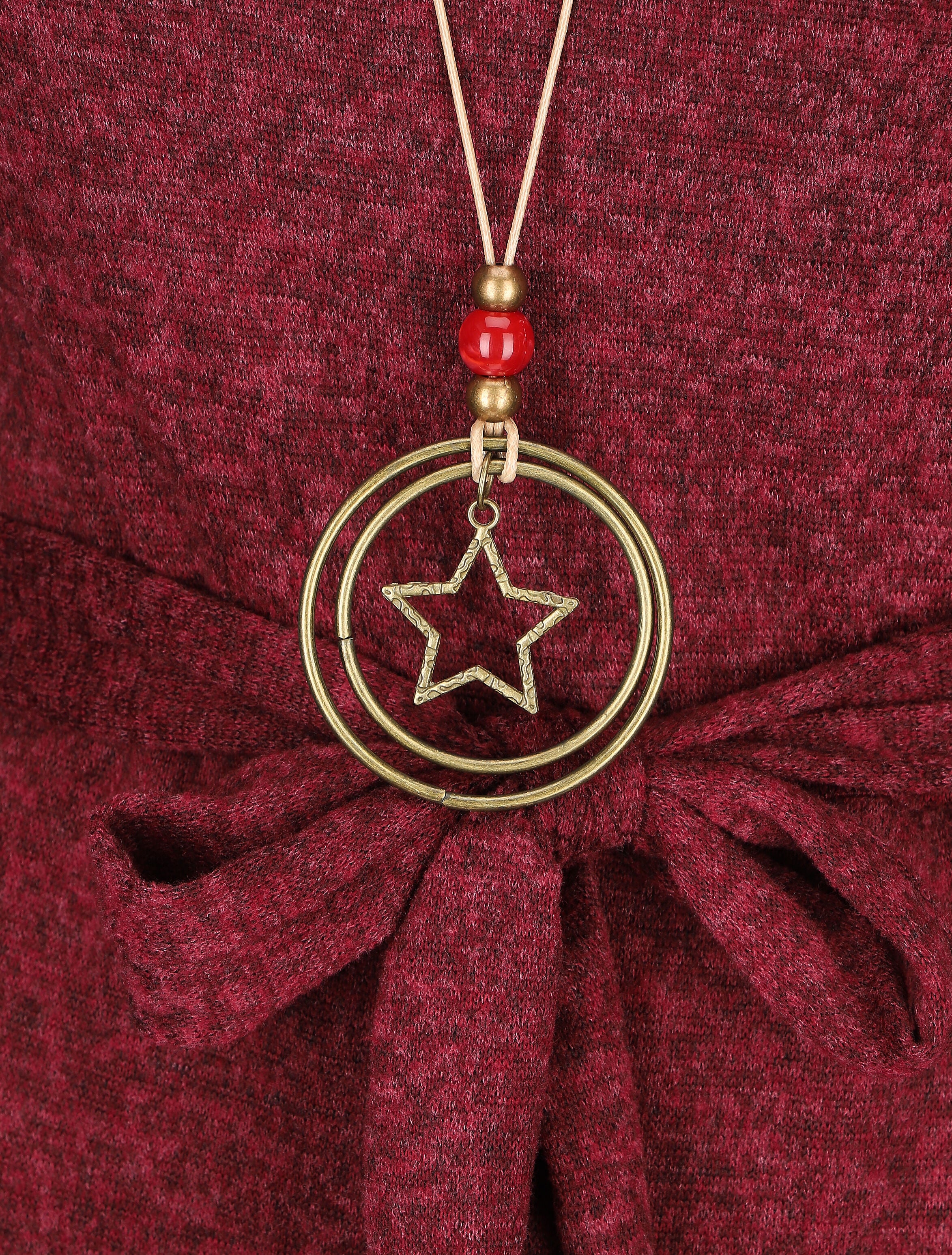 Robe pull style portefeuille - Bordeaux - 3